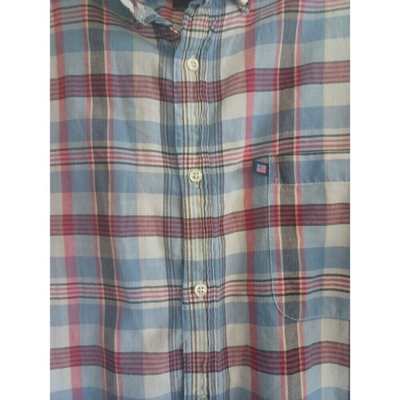 Ralph Lauren Jeans Co men's buttonfront shirt L plaid short sleeve nautical prep - Picture 4 of 10
